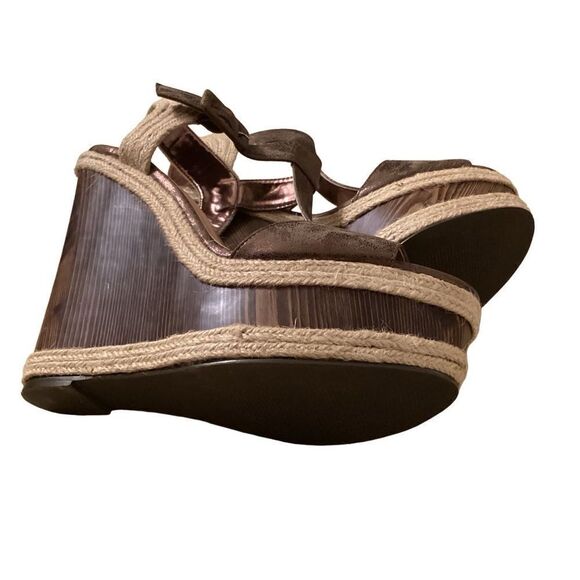 Shoe Dazzle Hanni Platform Wedge Sandals Sz 10 - Picture 6 of 11